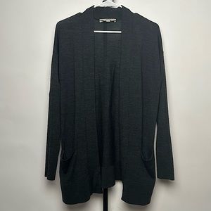 Loft women’s “Open Front Wool Blend Cardigan”, color grey, size S